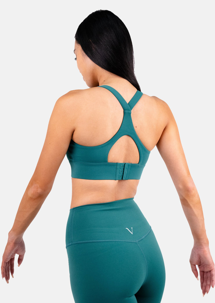 Padded Sports Bra Antimicrobial & Sweat Wicking Color Thai Green Size M