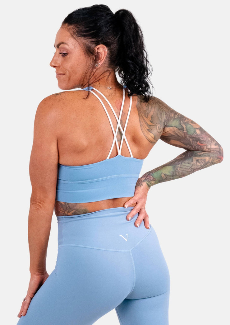 Women's Removable Padded Crossed Ruched Back Straps Sports Yoga