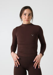 SculptLite Turtle Neck Long Sleeve Top Dark Brown