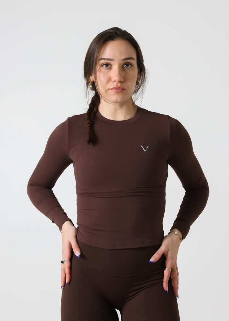 SculptLite Active Long Sleeve Top Dark Brown