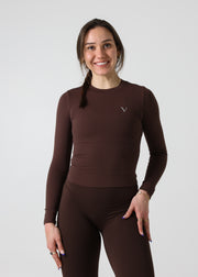 SculptLite Active Long Sleeve Top Dark Brown