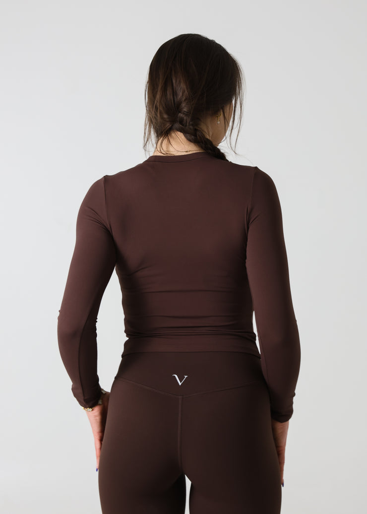 SculptLite Active Long Sleeve Top Dark Brown