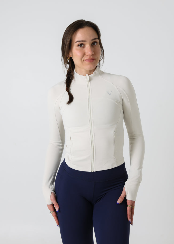 SculptLite Active Full-Zip Jacket Oat White