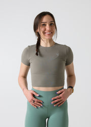 Hyper Sport Crop Shirt Khaki