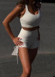 Hyper Sculpt Seamless Shorts Oat White