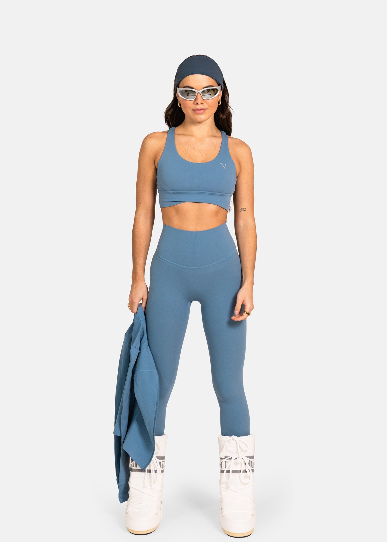 Renerded Blue Outer Space Padded Sports Bra