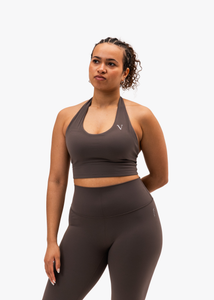 SculptLite Halter Sports Top Dark Chai