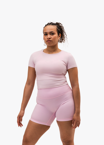 Hyper Chic Crop Shirt Baby Pink
