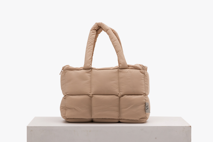Be Confident, Be You Puffer Bag Beige
