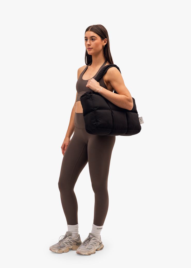 Be Confident, Be You Puffer Bag Black