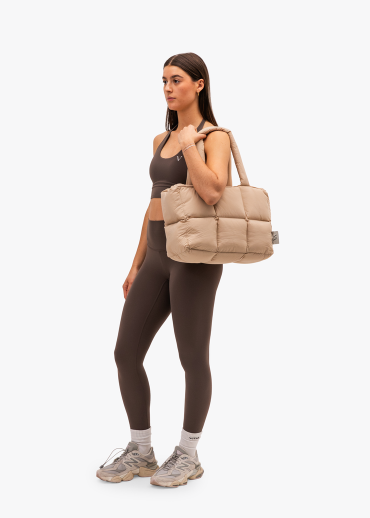 Be Confident, Be You Puffer Bag Beige