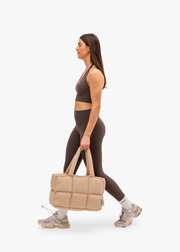 Be Confident, Be You Puffer Bag Beige