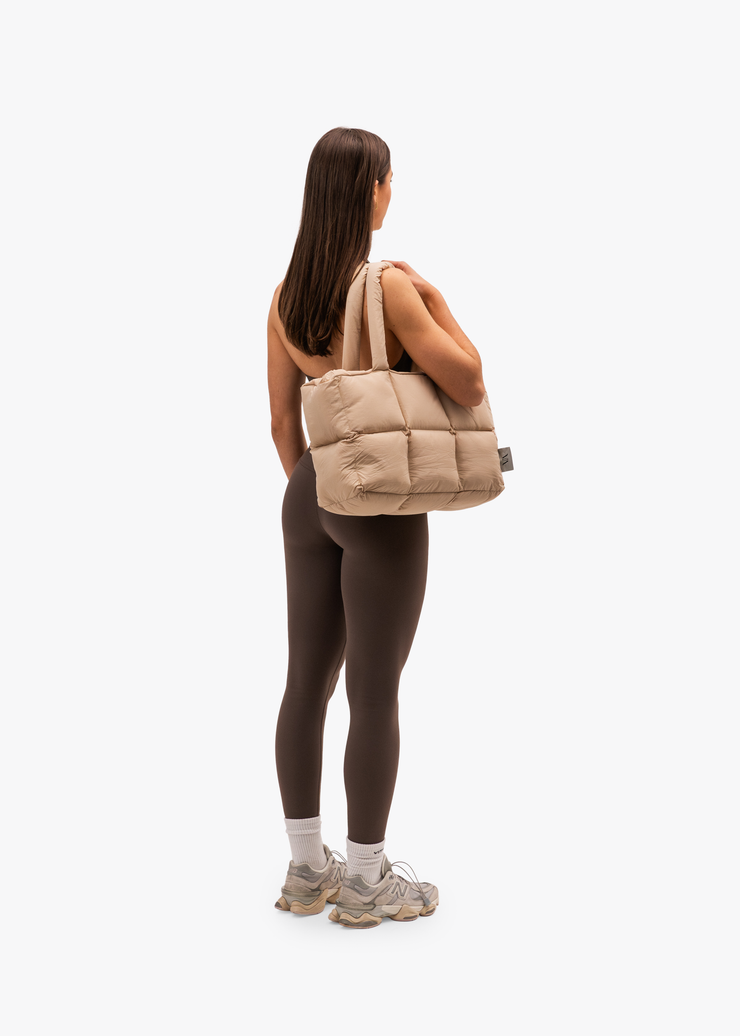 Be Confident, Be You Puffer Bag Beige