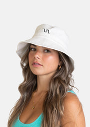 Make Waves Bucket Hat White