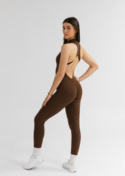 Nano ZipScrunch One Piece Bodysuit Coffee Brown