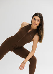 Nano ZipScrunch One Piece Bodysuit Coffee Brown