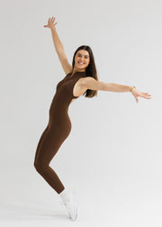 Nano ZipScrunch One Piece Bodysuit Coffee Brown