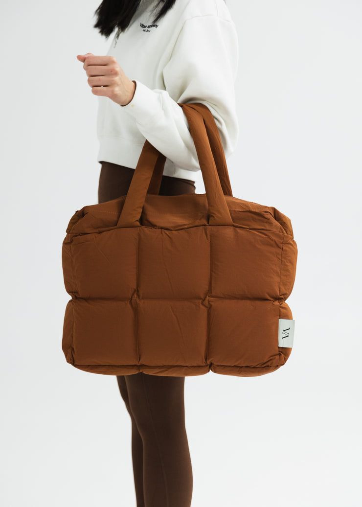 Be Confident, Be You Puffer Bag Caramel