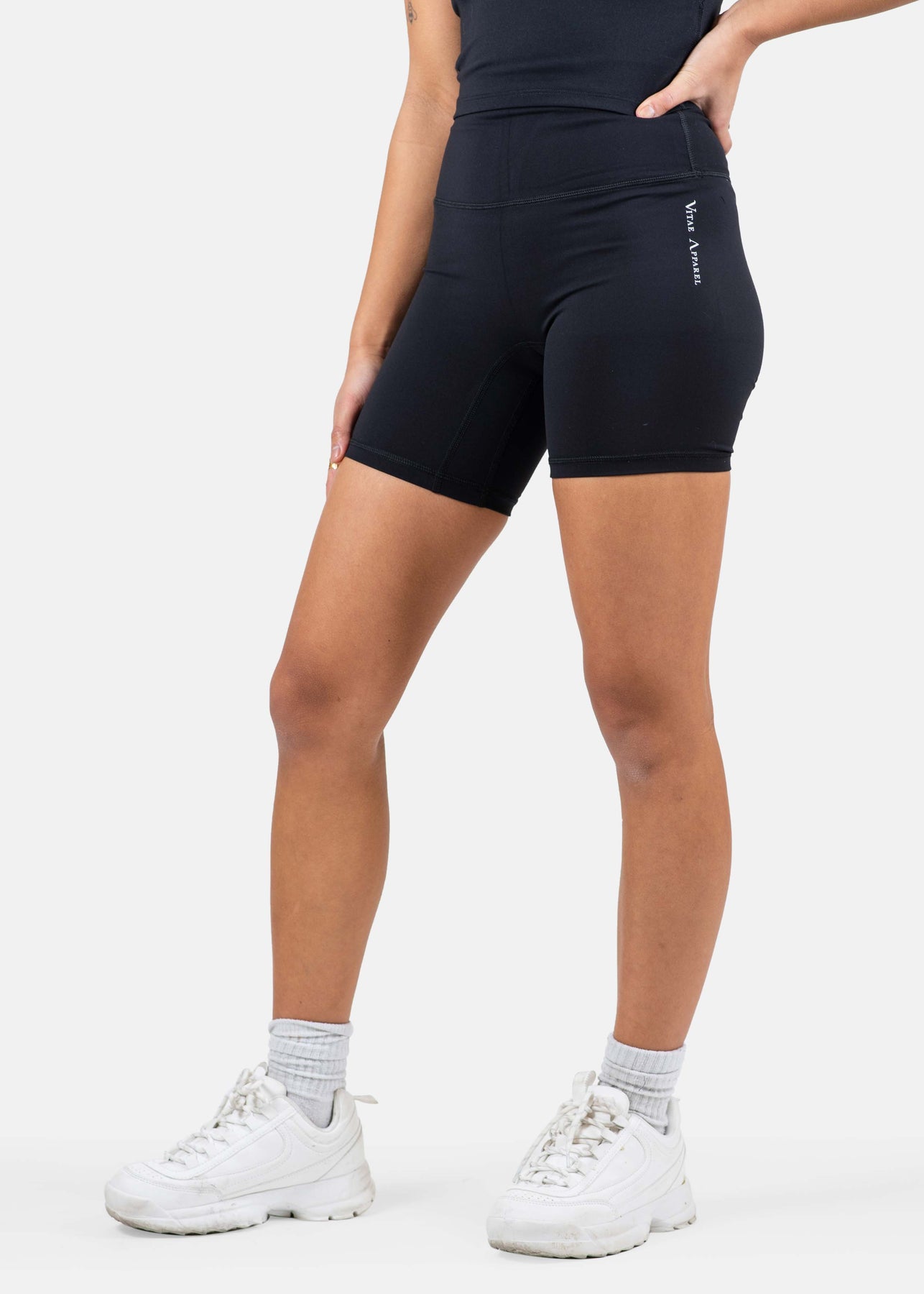 Hype Black Oversized T-Shirt and Cycle Shorts Women's Set
