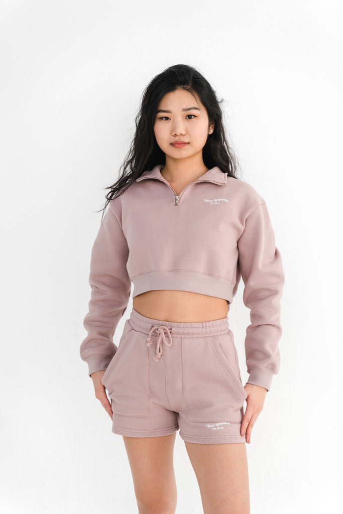 Manifest It Quarter Zip Sweater Mauve Brown – VITAE APPAREL