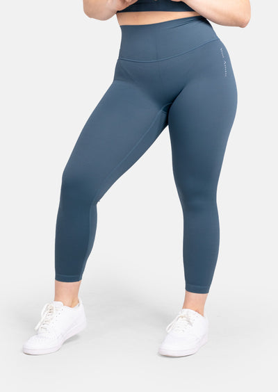 Women Gym Leggings Polyester High Waisted FTI 500 Navy Blue