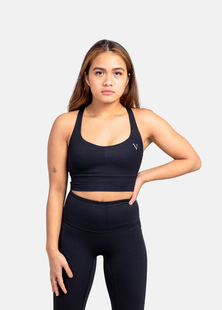 gymshark flex strappy sports bra - navy/light grey - medium