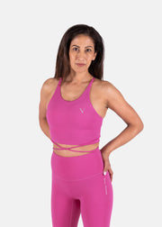 Ultra Wrapped-Up Crop Tank Fuchsia Pink